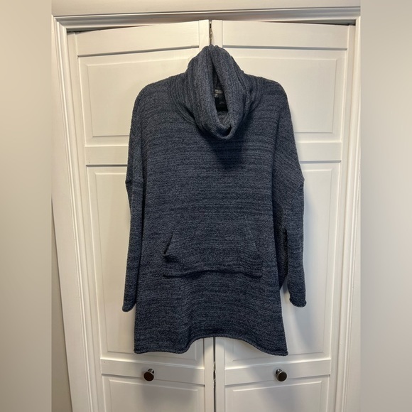 Barefoot Dream Cozy Chic Knit Funnel Neck Pullover Pocket Sweater One Si… - Picture 1 of 6